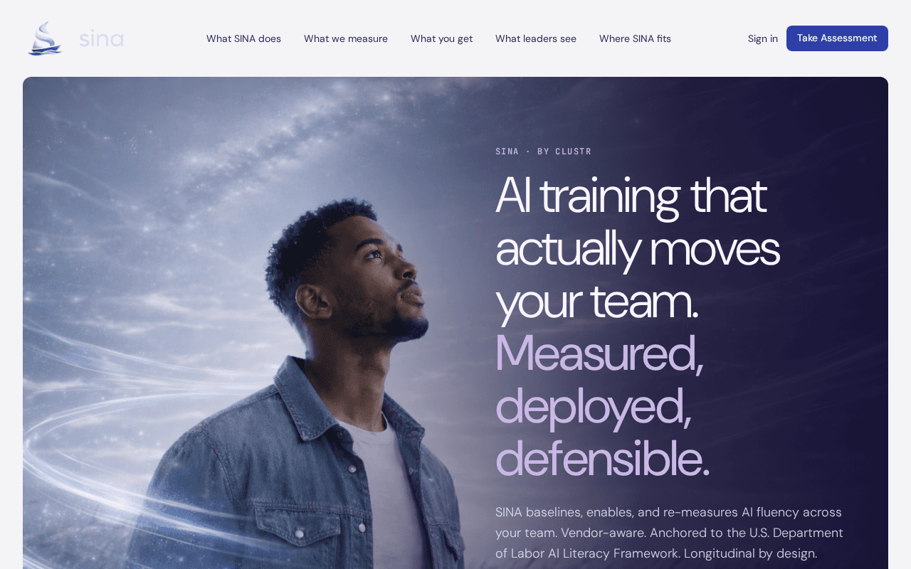 Screenshot of getsina.ai
