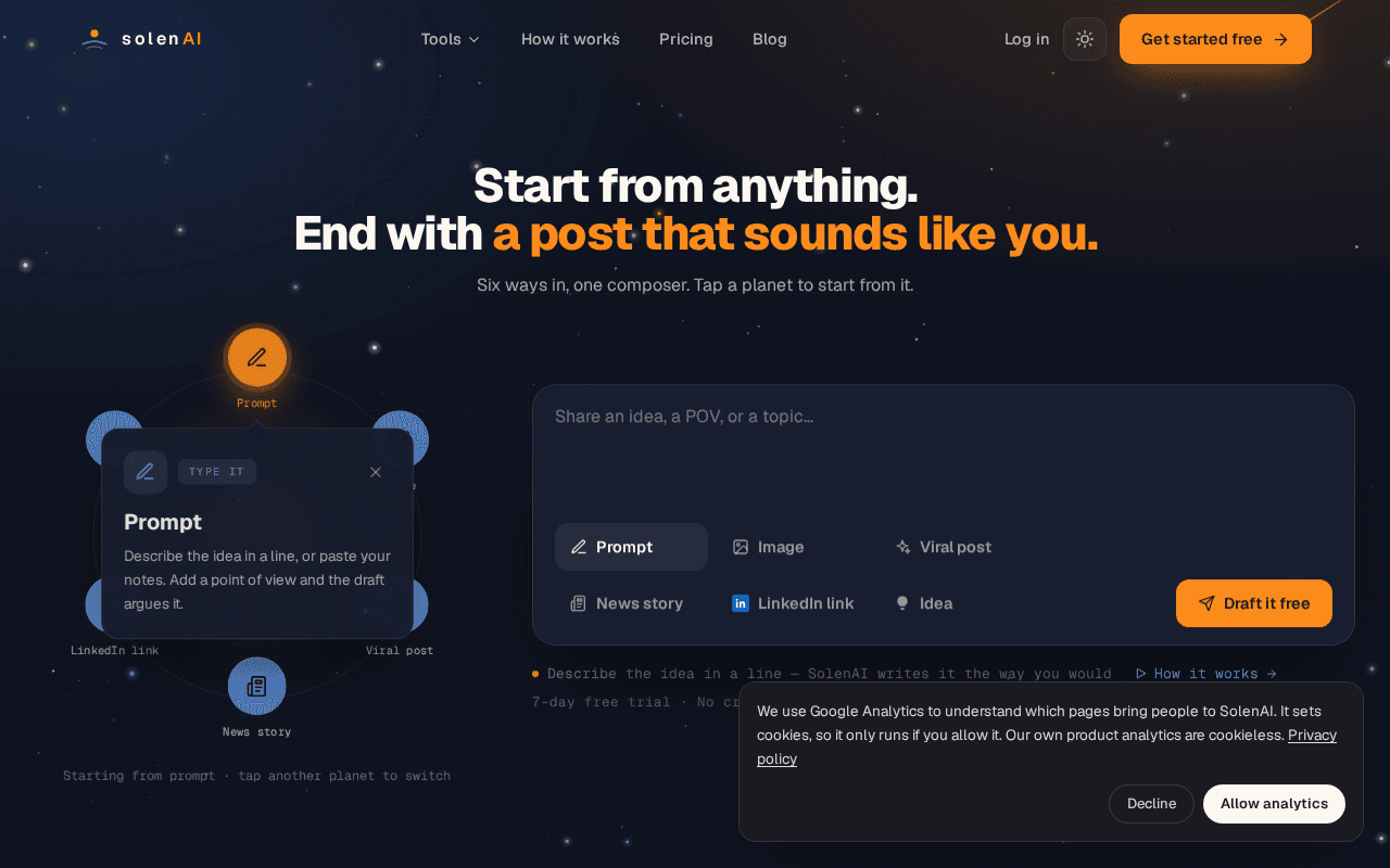 Screenshot of getsolen.ai