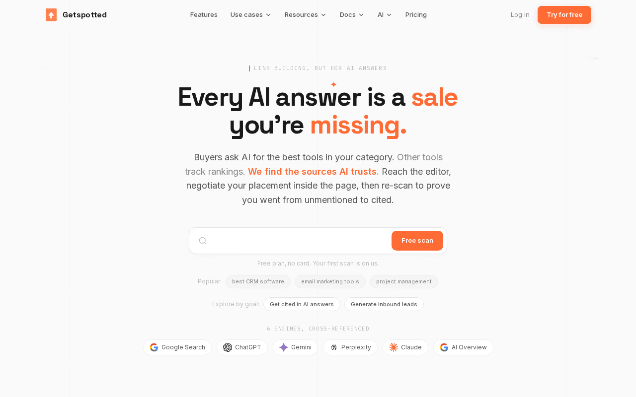 Screenshot of getspotted.ai