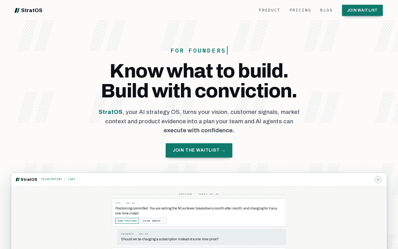 Screenshot of getstratos.ai