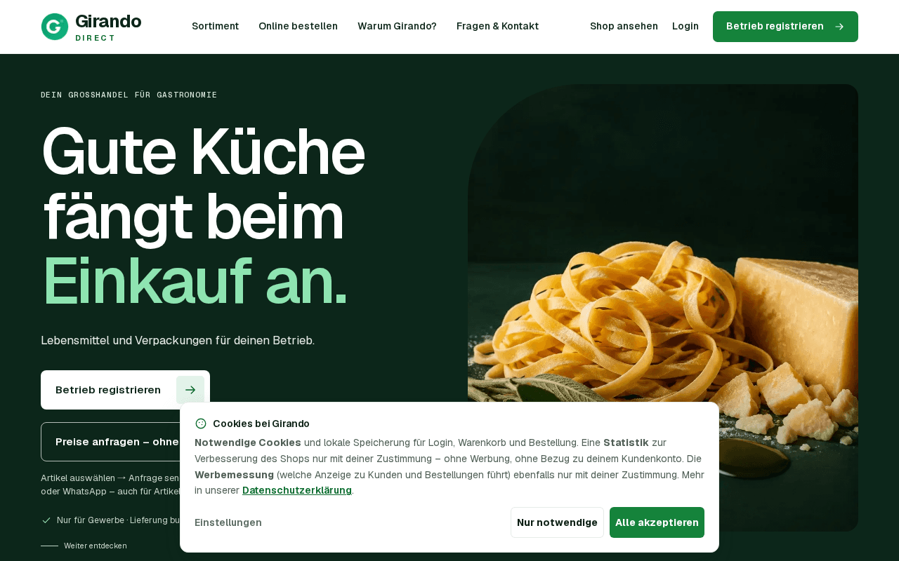 Screenshot of girando.ai