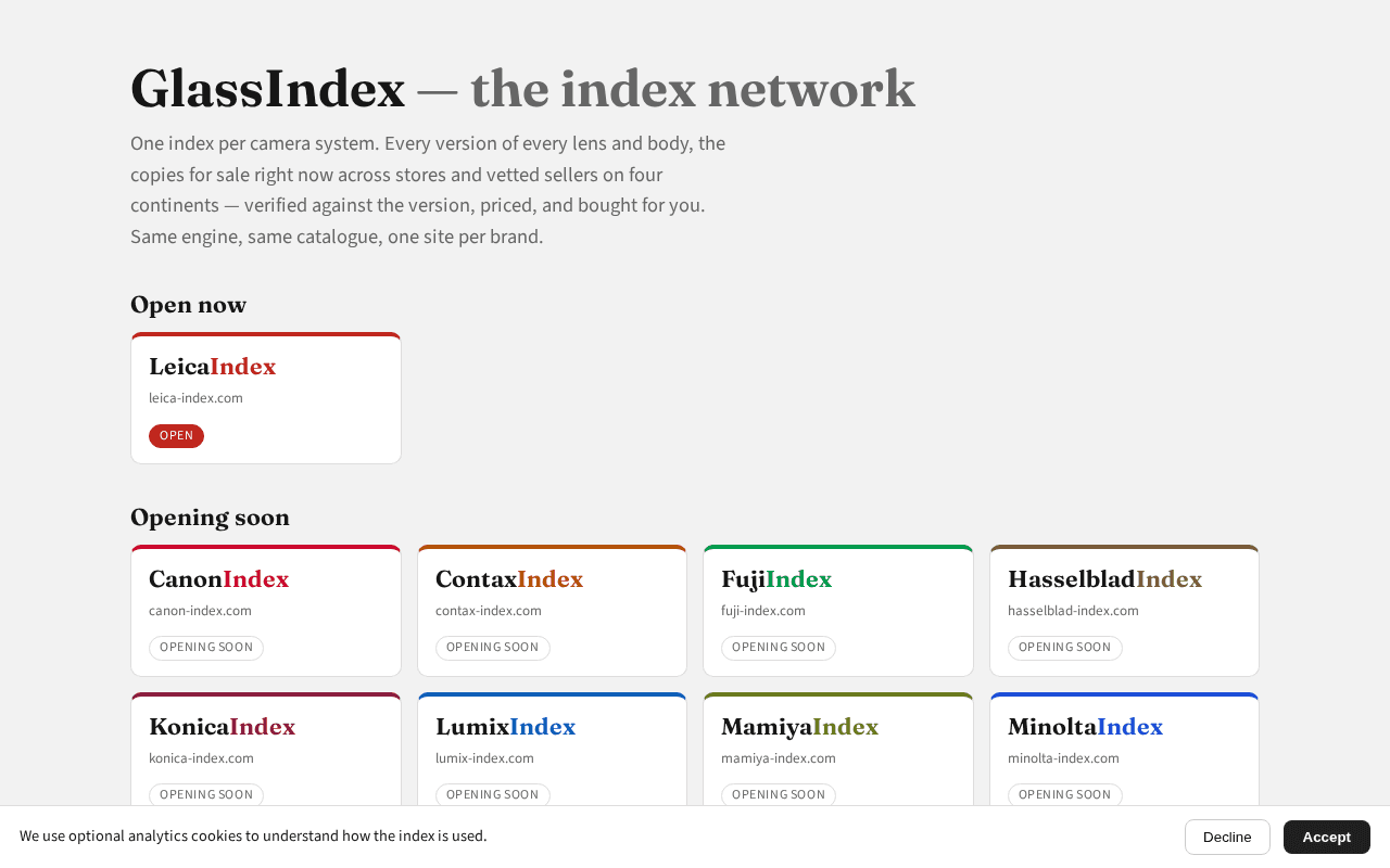 Screenshot of glassindex.ai