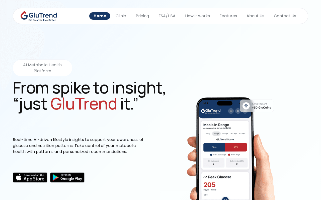 Screenshot of glutrend.ai