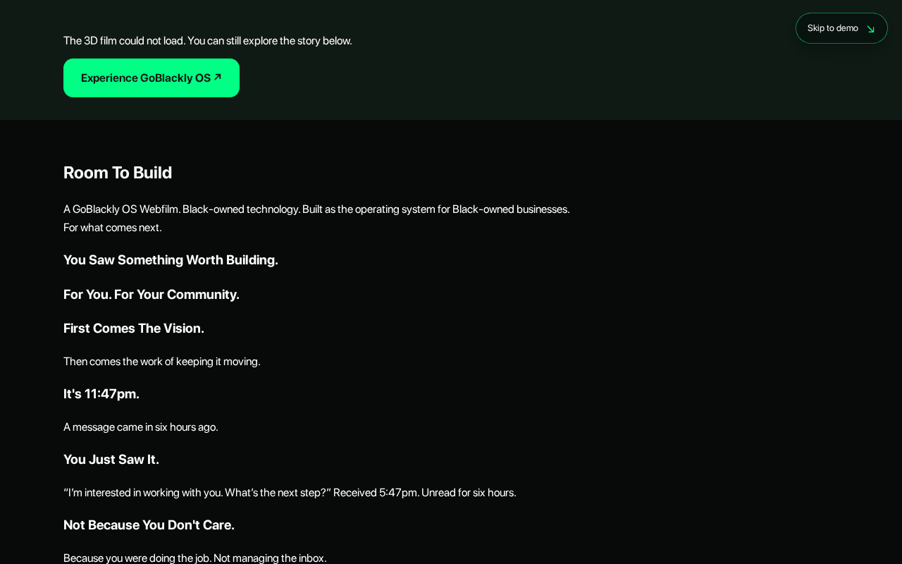Screenshot of goblackly.ai