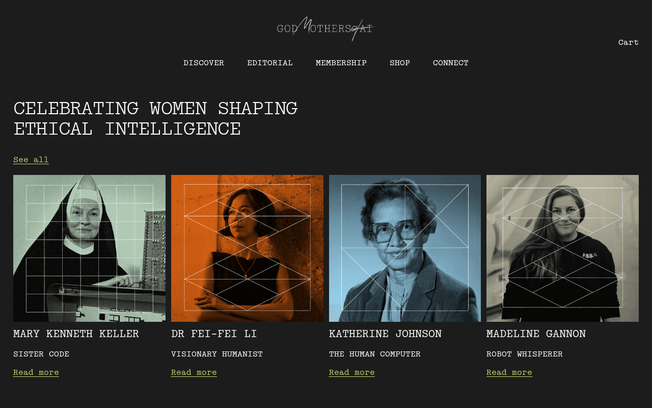 Screenshot of godmothers.ai