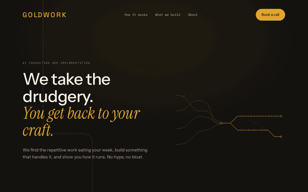 Screenshot of goldwork.ai