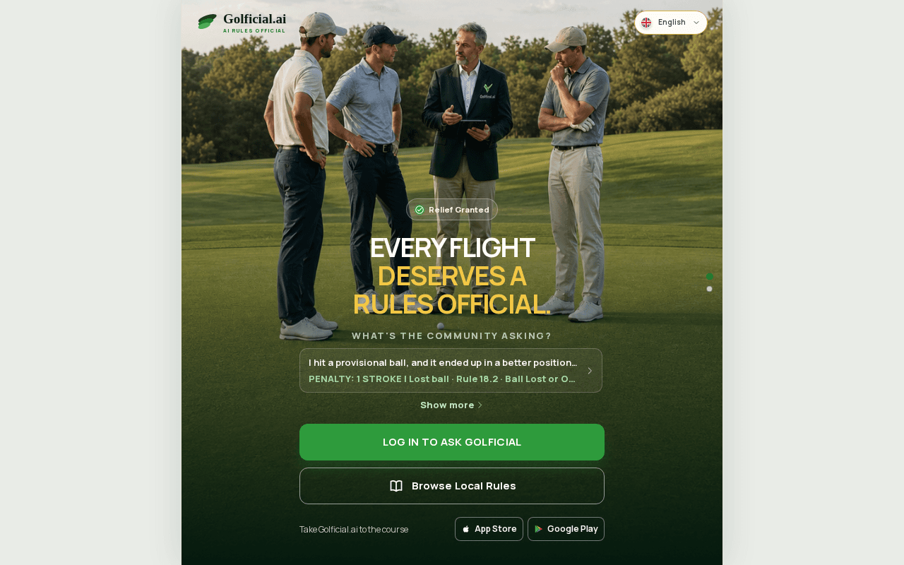 Screenshot of golficial.ai