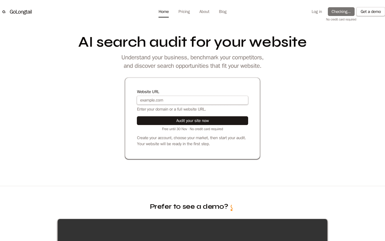 Screenshot of golongtail.ai