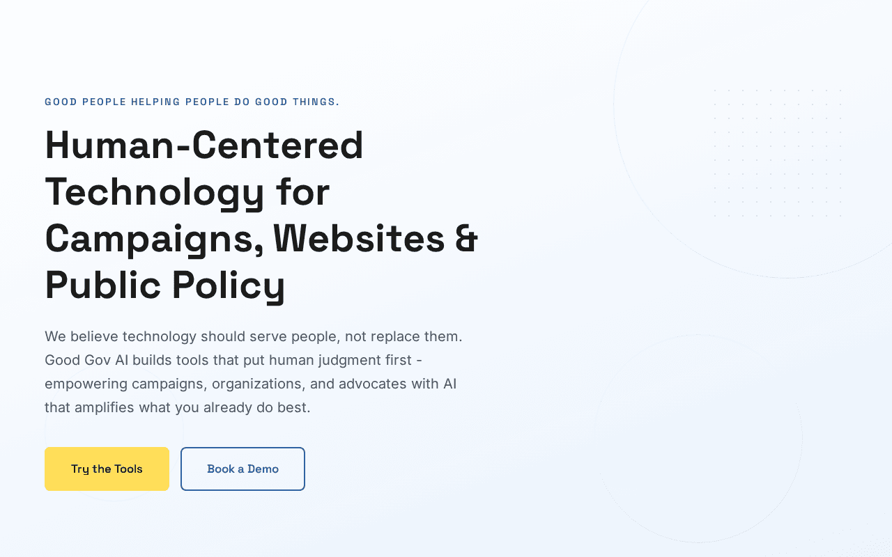 Screenshot of goodgov.ai