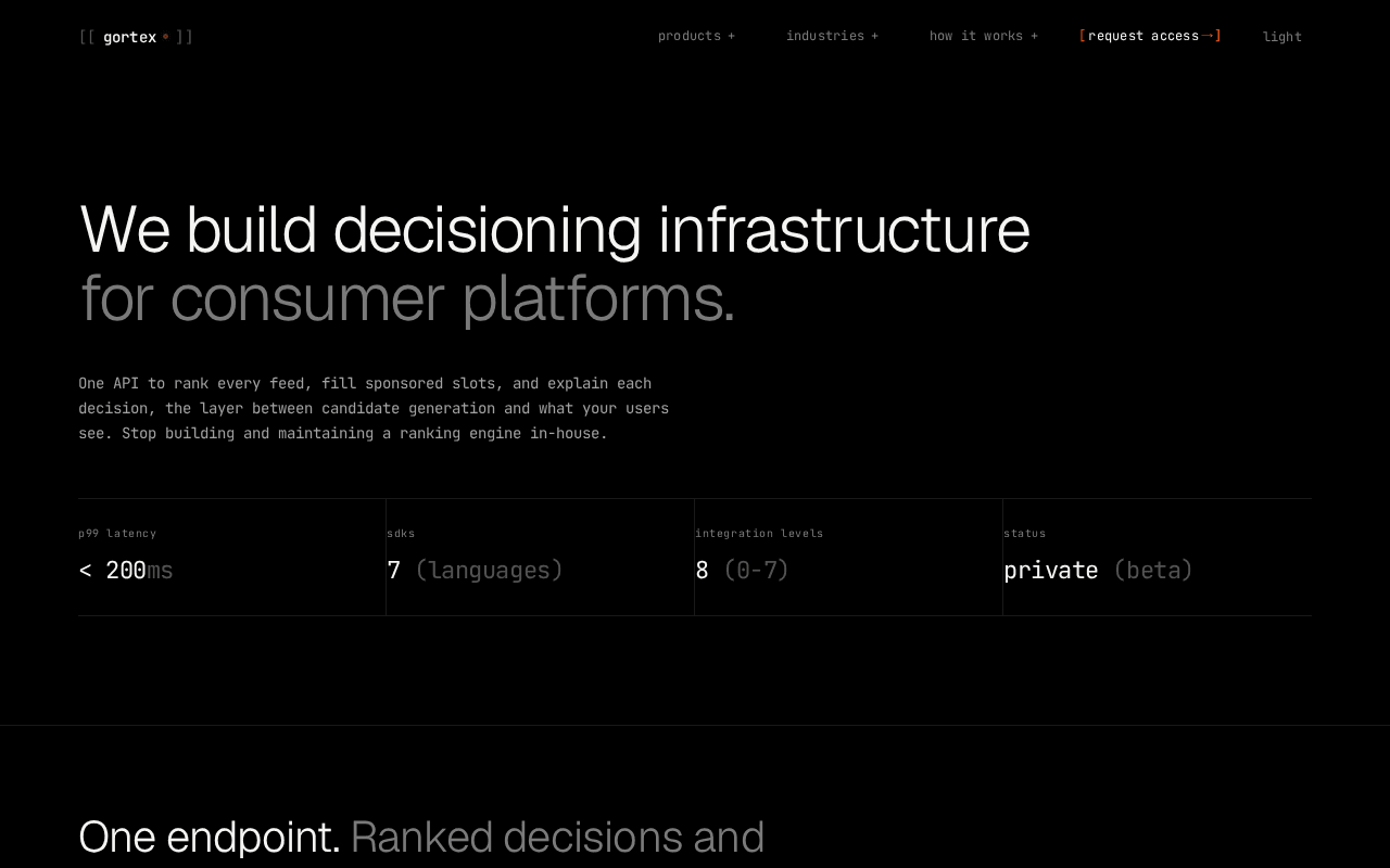 Screenshot of gortex.ai