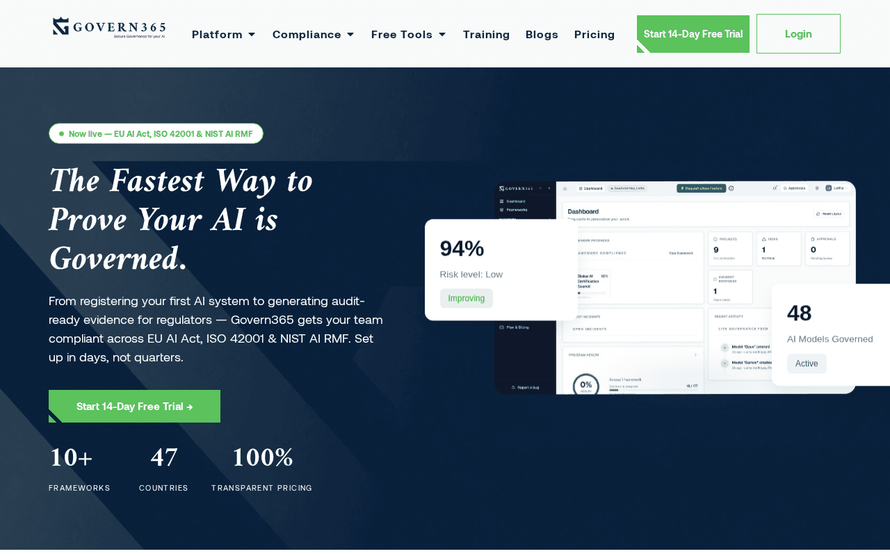 Screenshot of govern365.ai