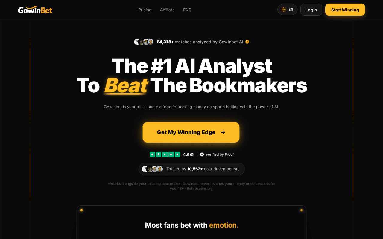 Screenshot of gowinbet.ai