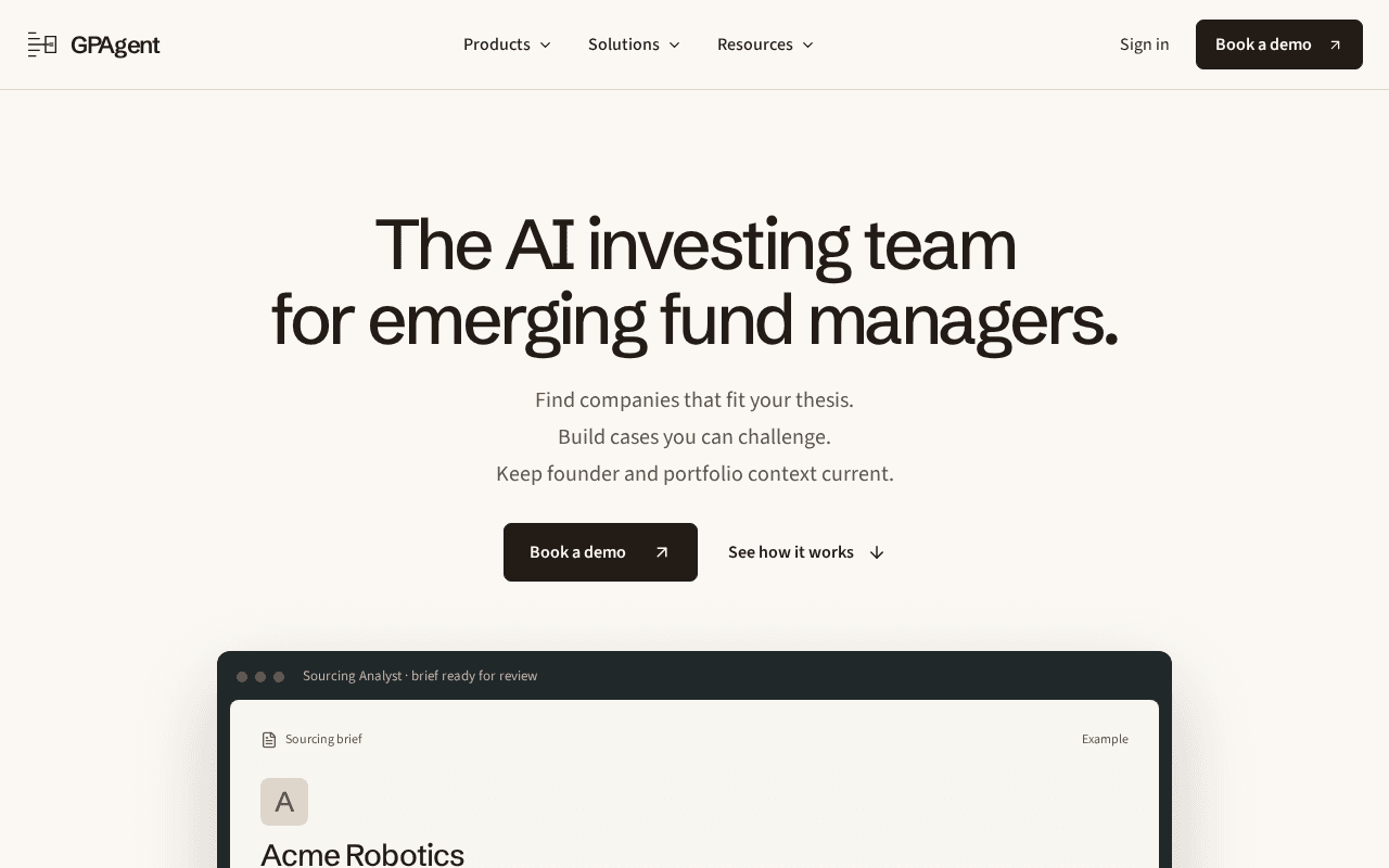 Screenshot of gpagent.ai