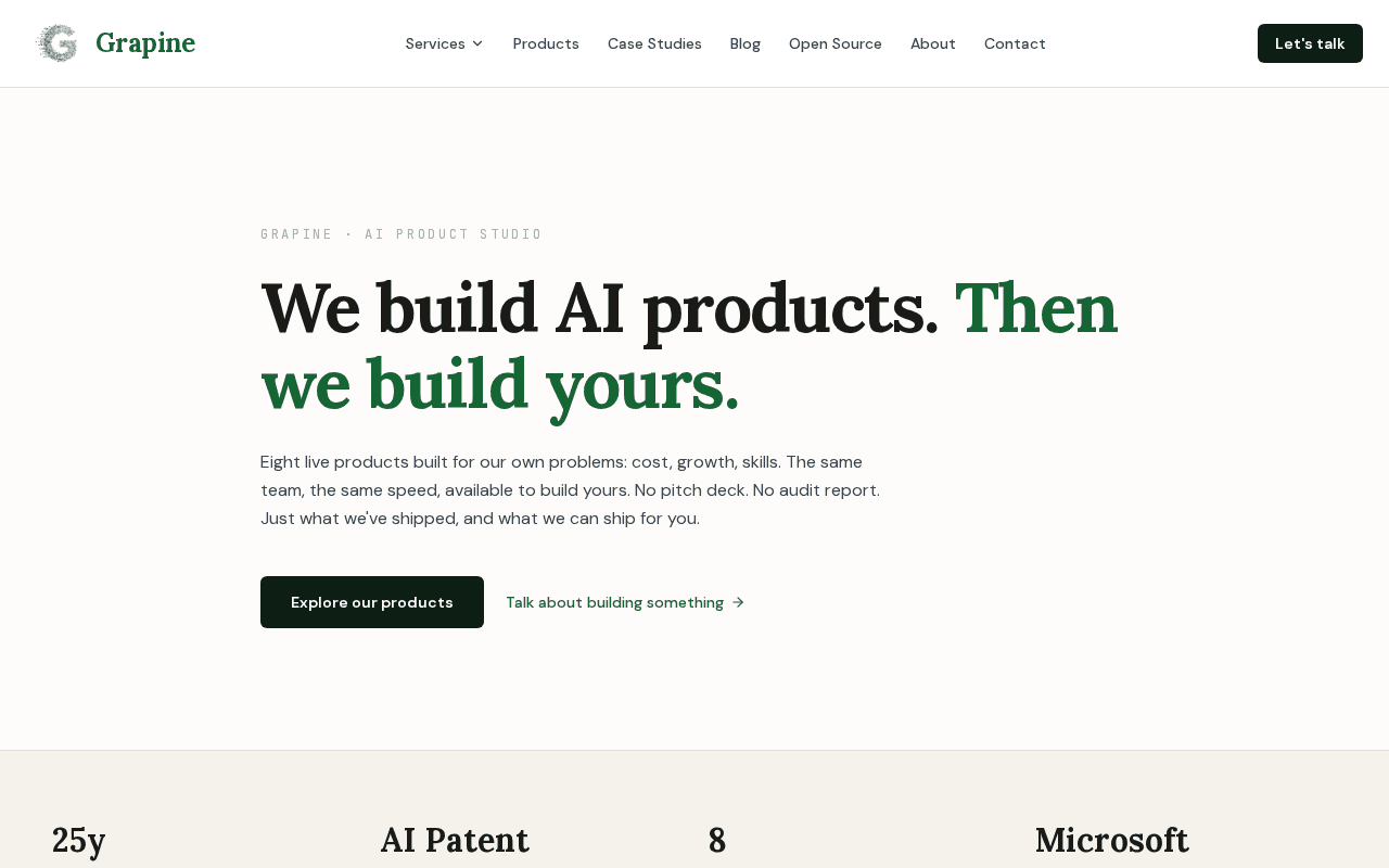 Screenshot of grapine.ai