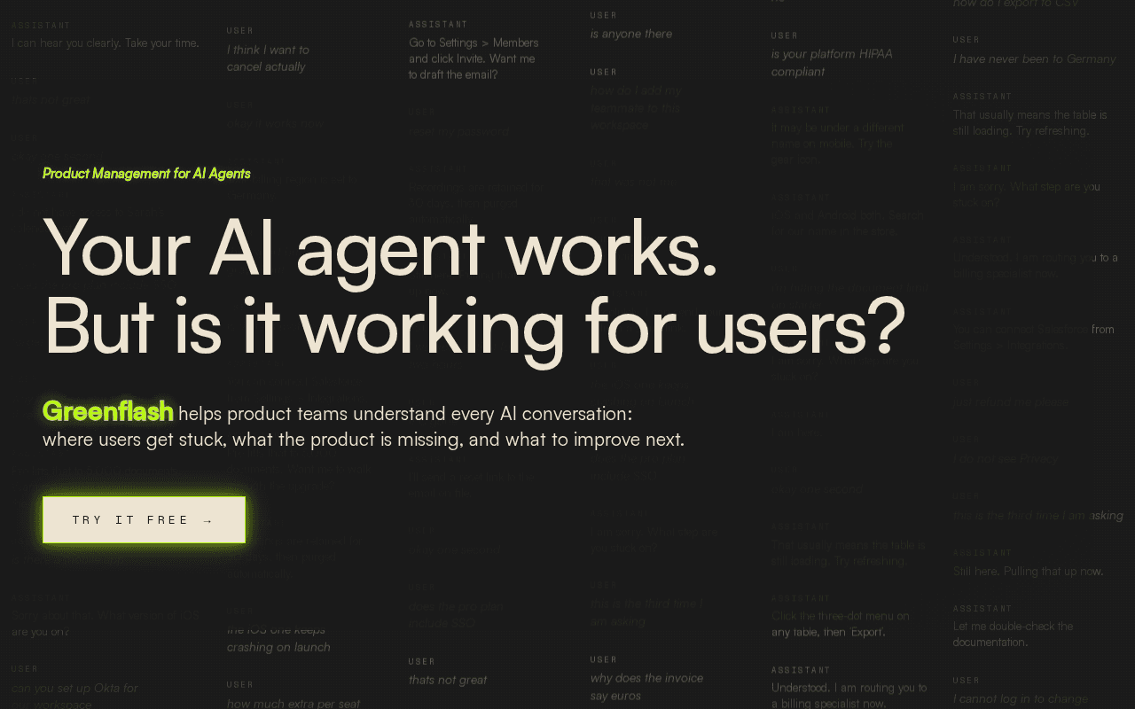 Screenshot of greenflash.ai