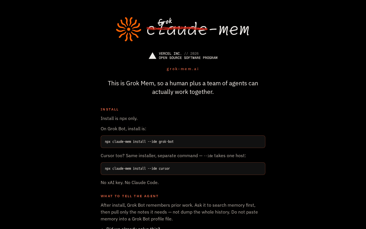 Screenshot of grok-mem.ai