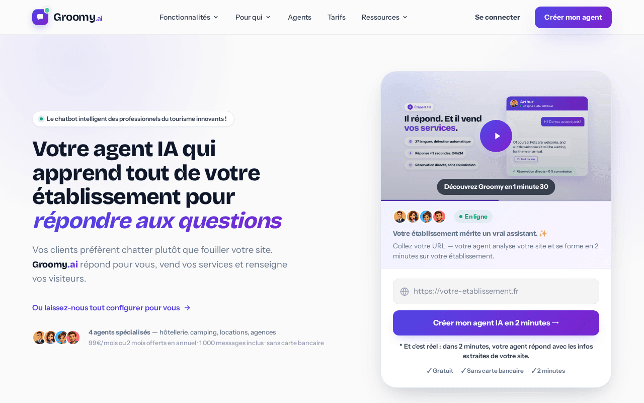 Screenshot of groomy.ai