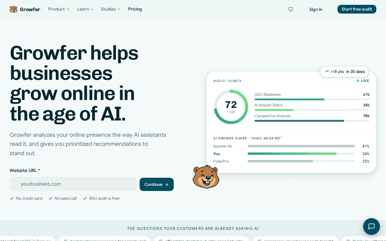 Screenshot of growfer.ai