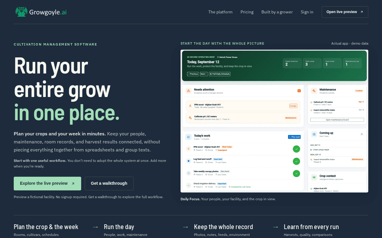 Screenshot of growgoyle.ai