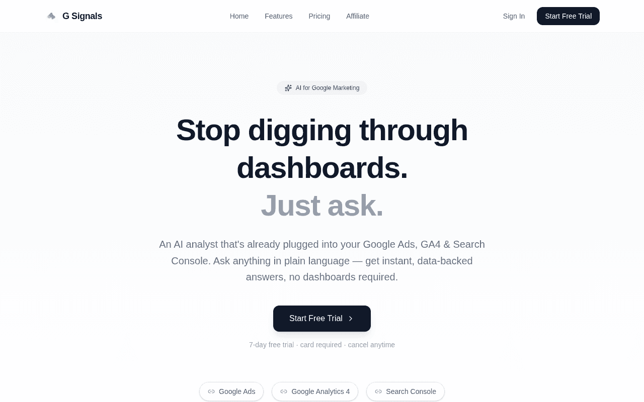 Screenshot of gsignals.ai