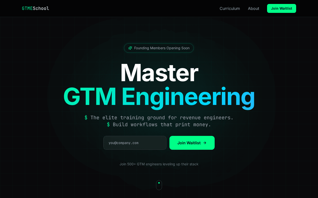 Screenshot of gtmeschool.ai