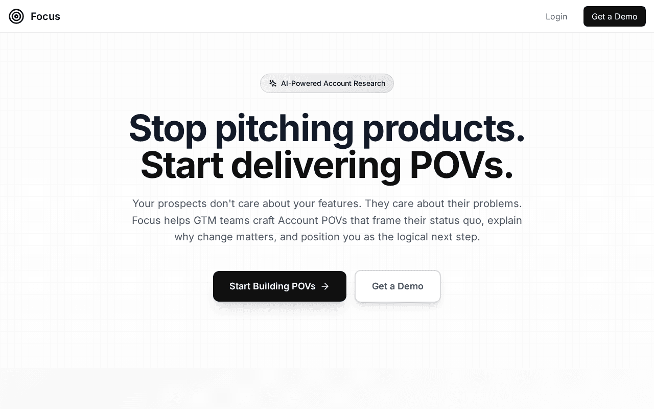 Screenshot of gtmfocus.ai