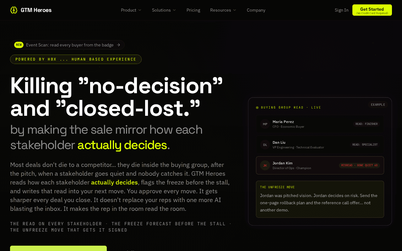 Screenshot of gtmheroes.ai