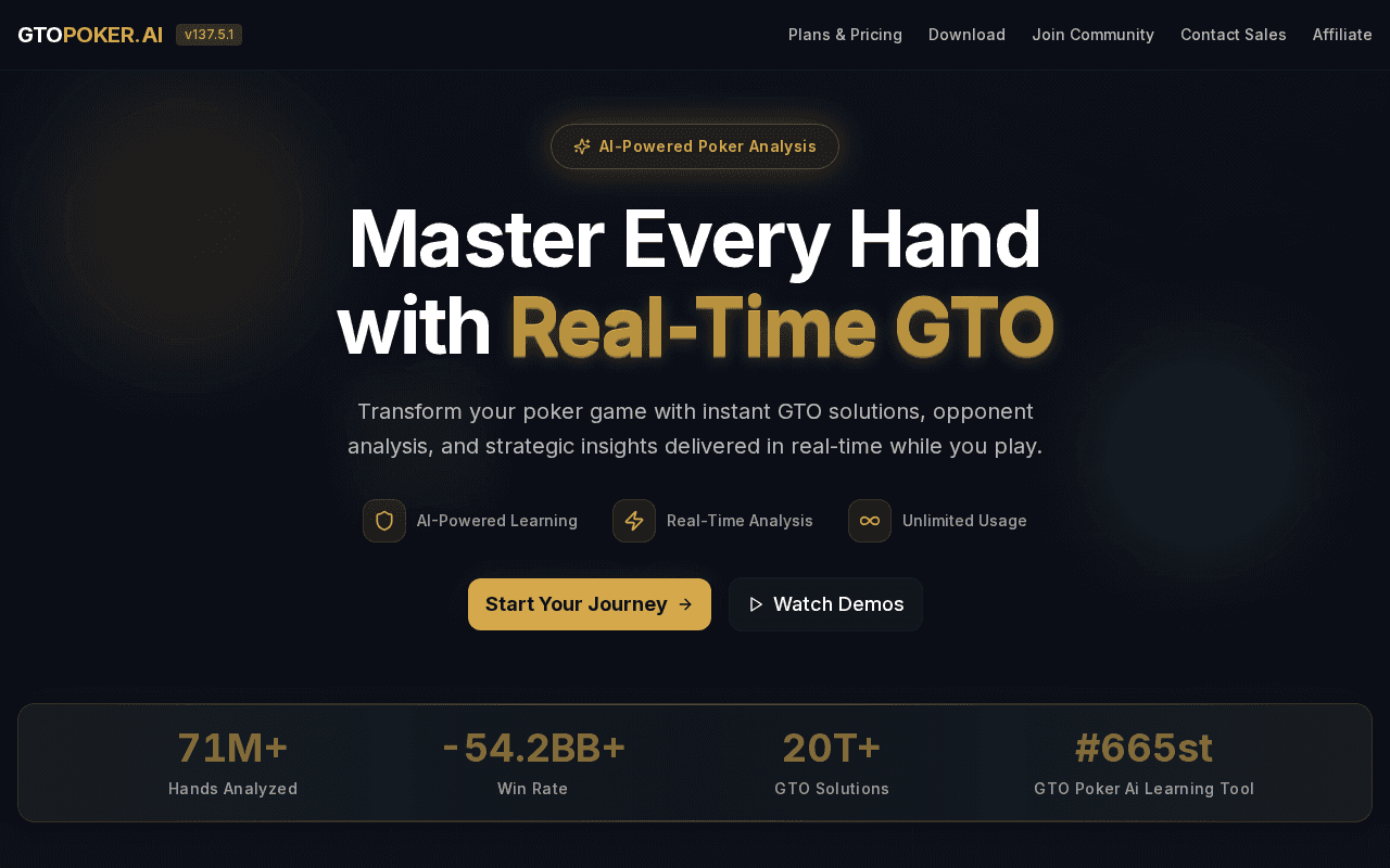 Screenshot of gtopoker.ai