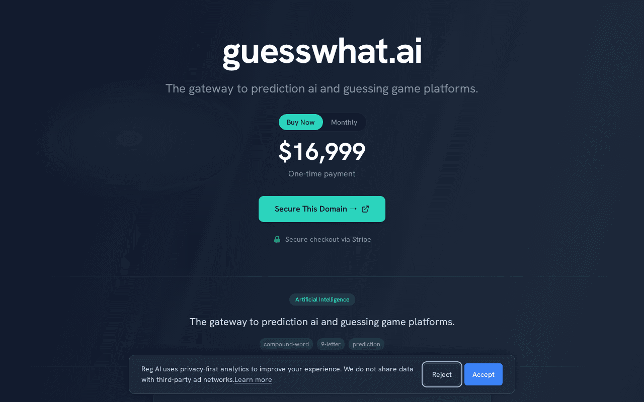Screenshot of guesswhat.ai