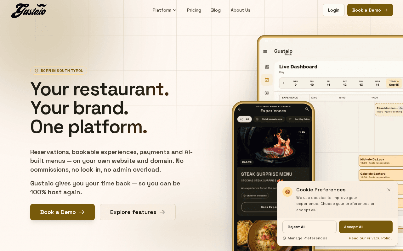 Screenshot of gustaio.ai