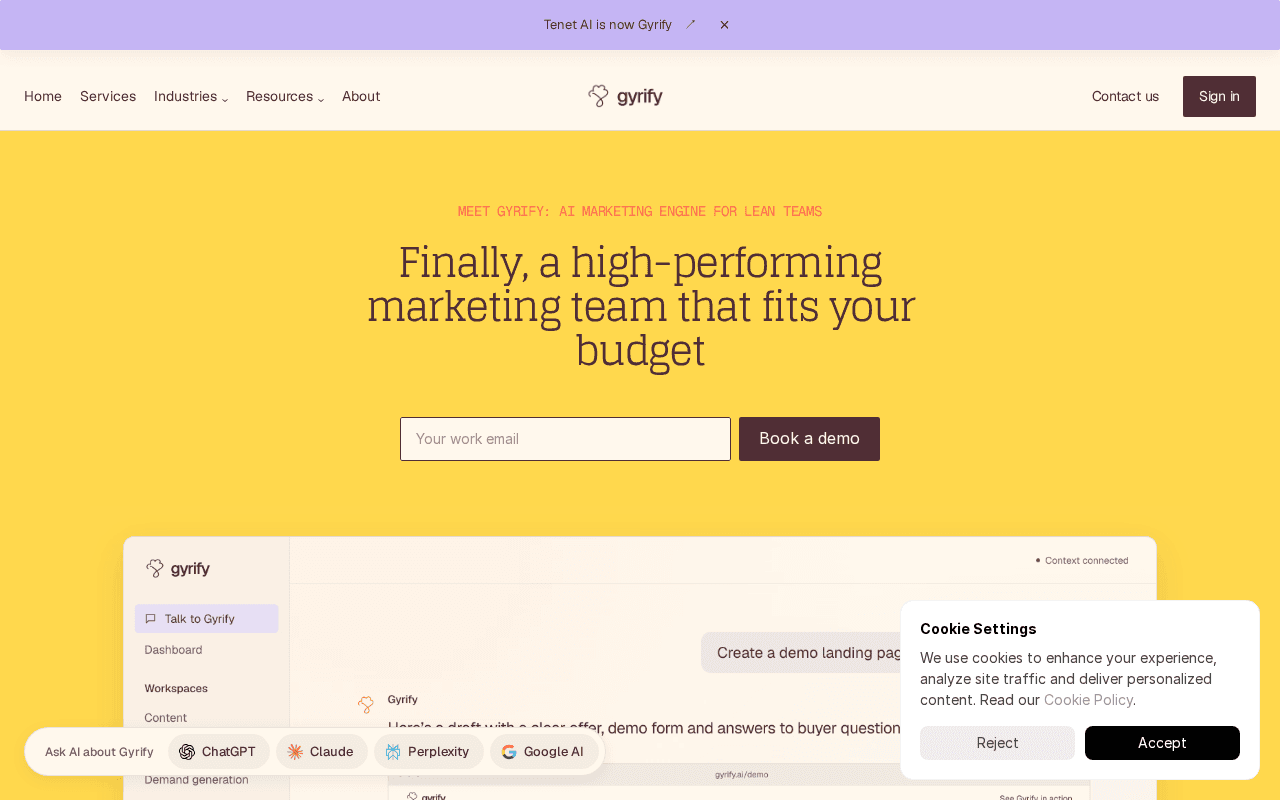 Screenshot of gyrify.ai