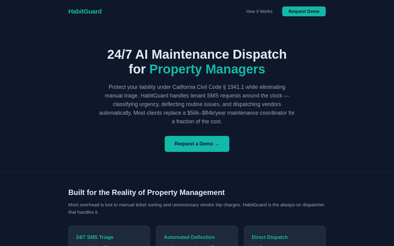 Screenshot of habitguard.ai