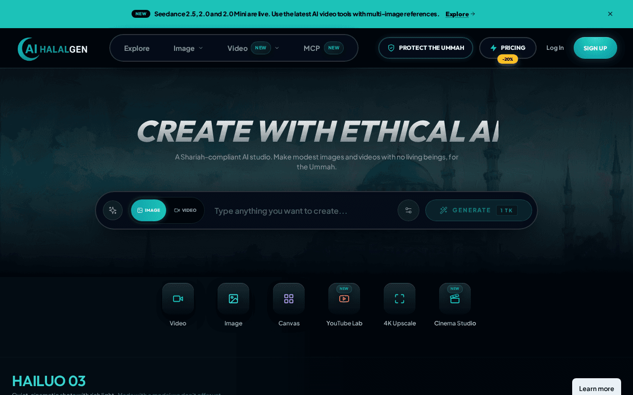 Screenshot of halalgen.ai