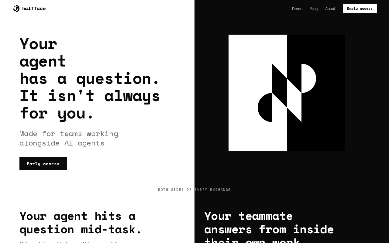 Screenshot of halfface.ai