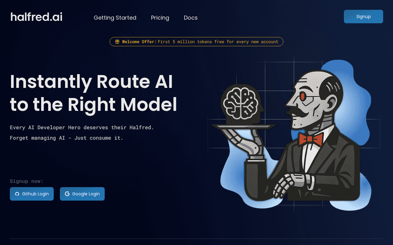 Screenshot of halfred.ai