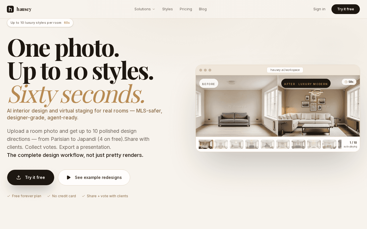 Screenshot of hausey.ai