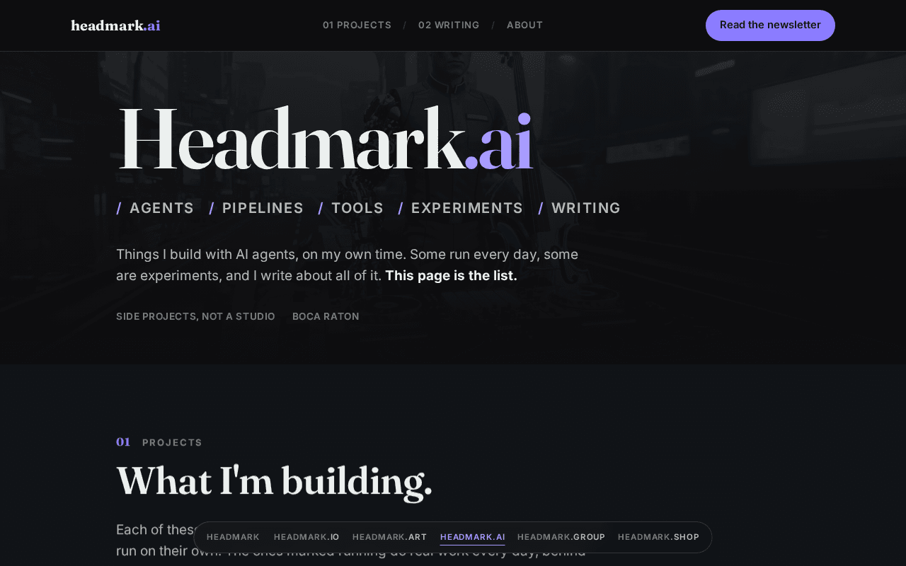 Screenshot of headmark.ai