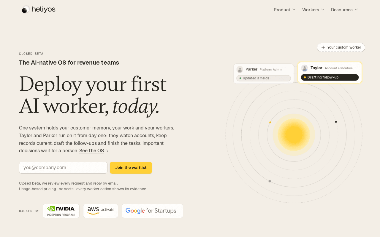 Screenshot of heliyos.ai