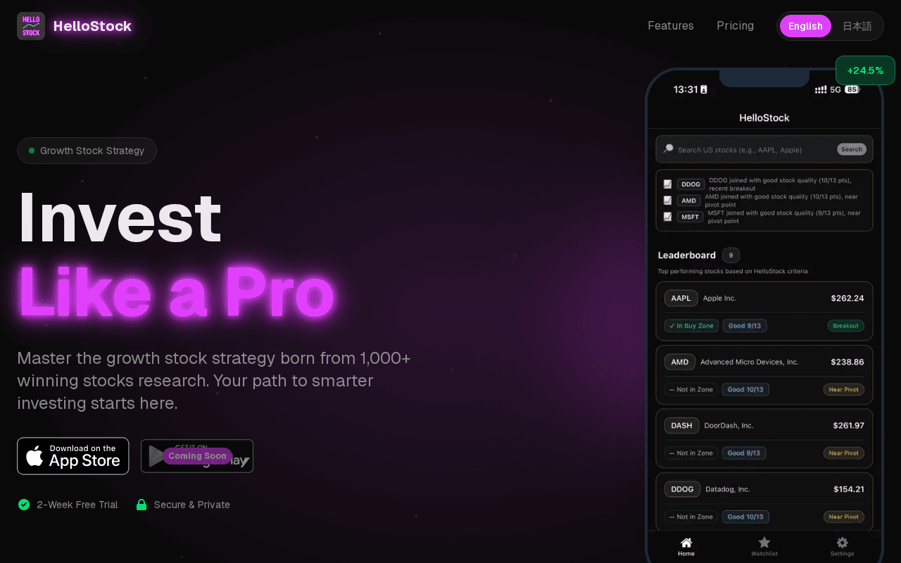 Screenshot of hellostock.ai