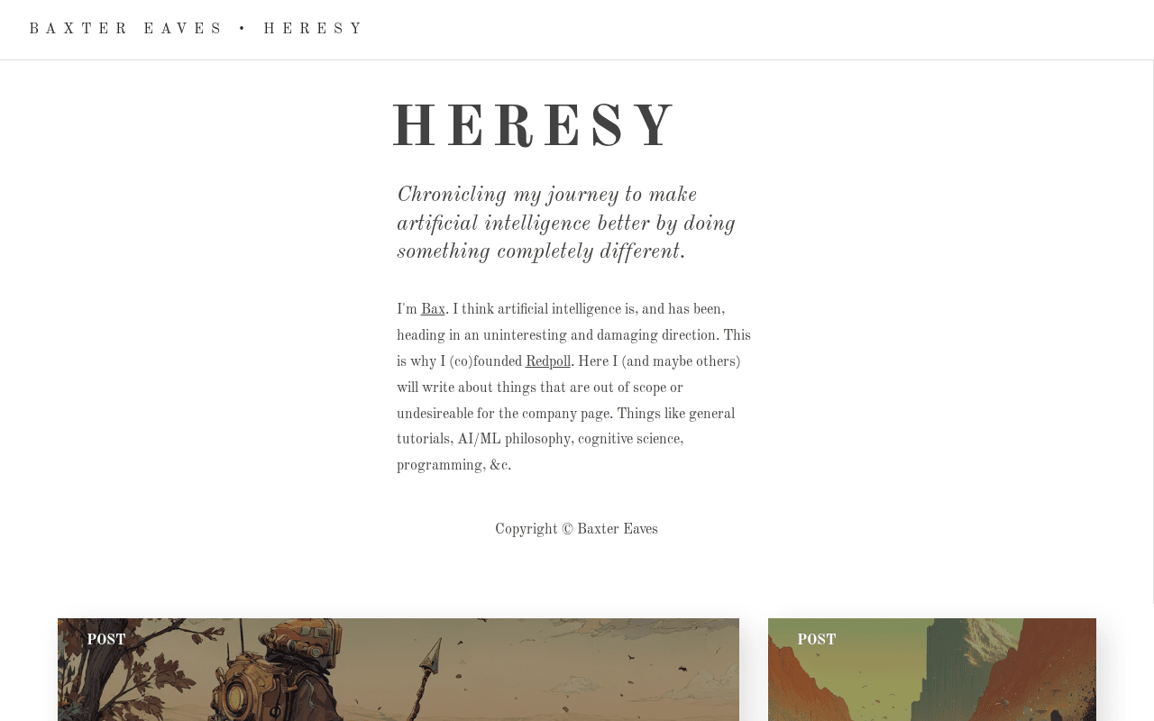 Screenshot of heresy.ai