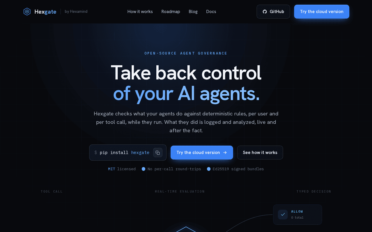 Screenshot of hexgate.ai