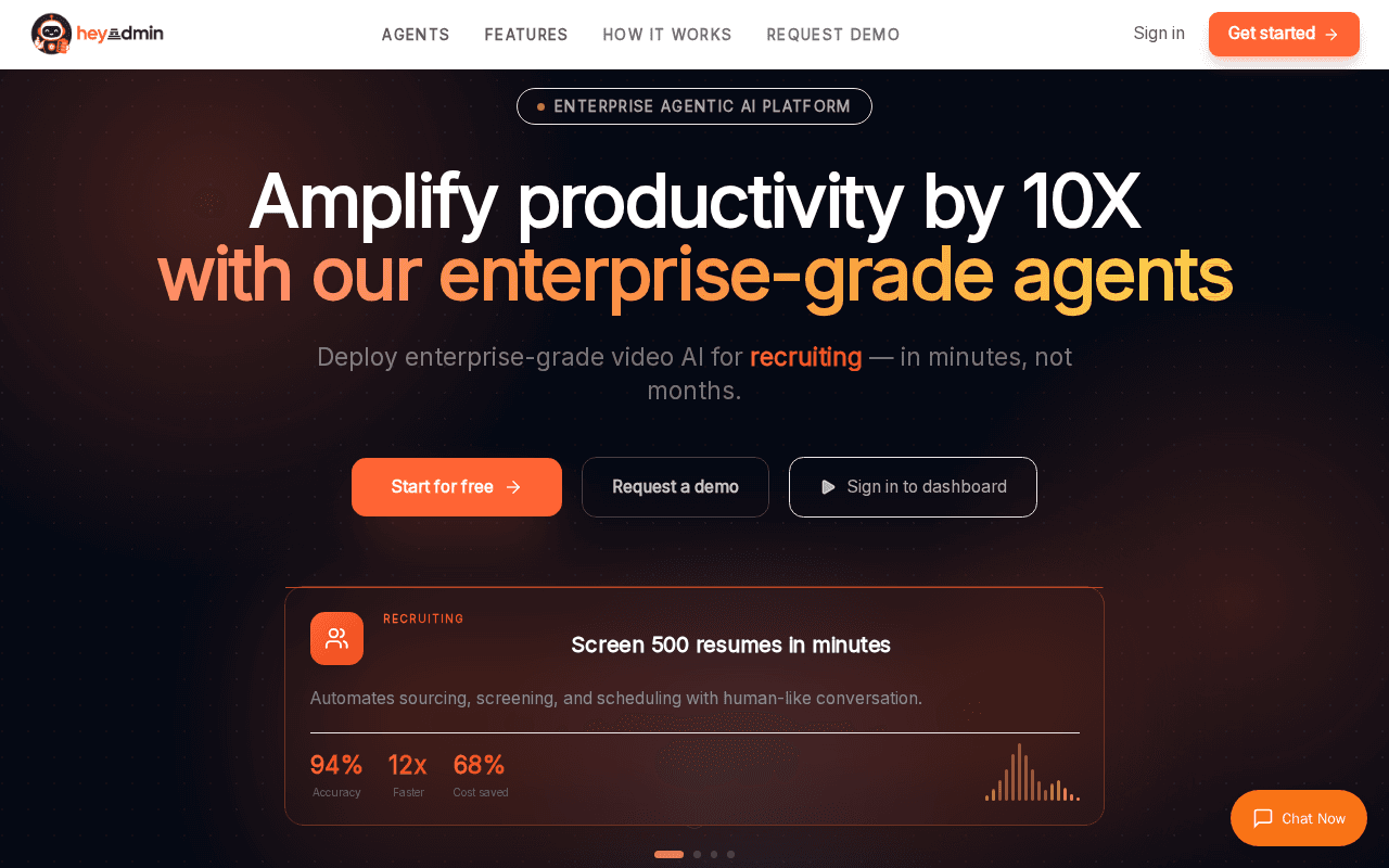 Screenshot of heyadmin.ai