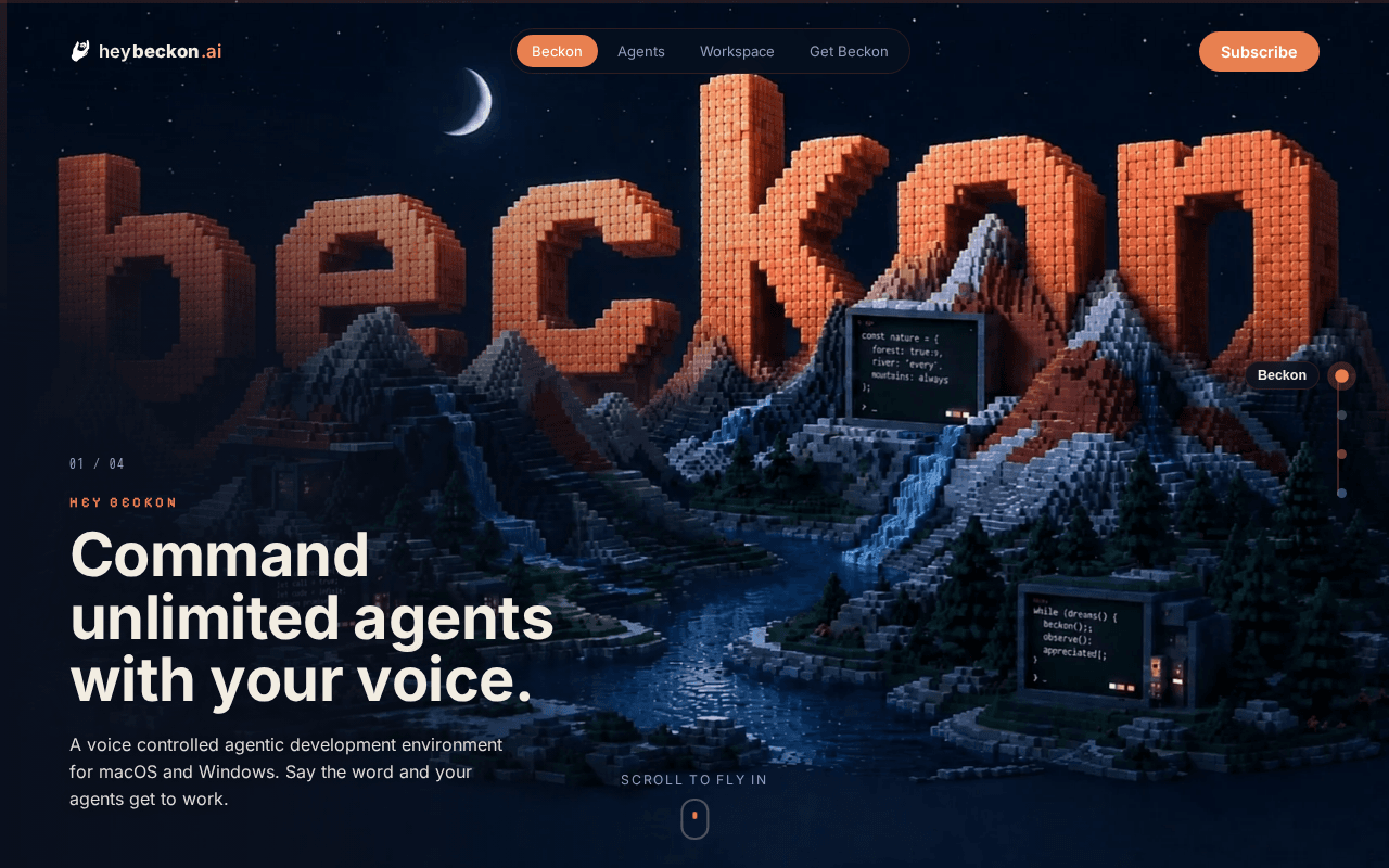 Screenshot of heybeckon.ai