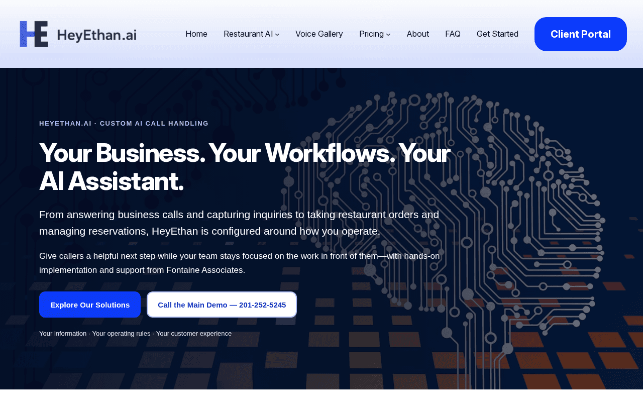 Screenshot of heyethan.ai