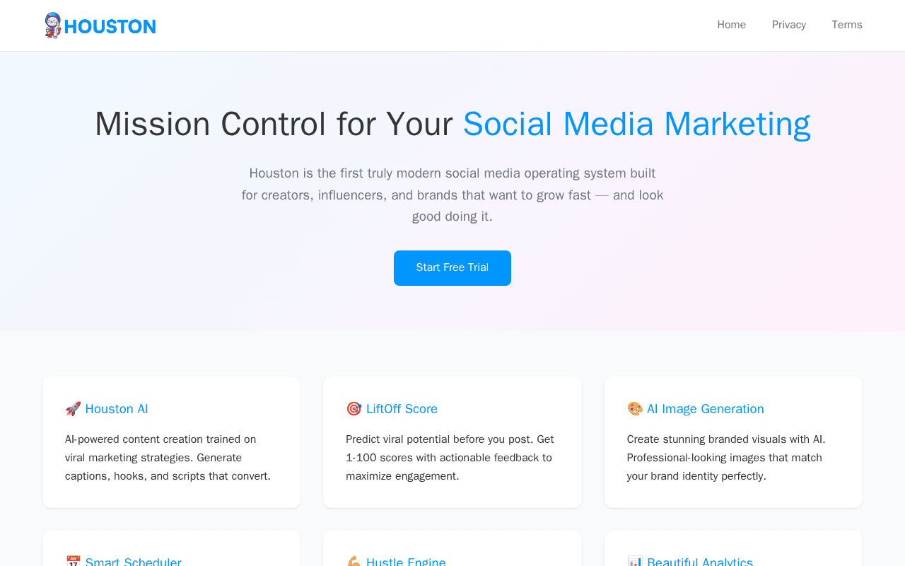 Screenshot of heyhouston.ai