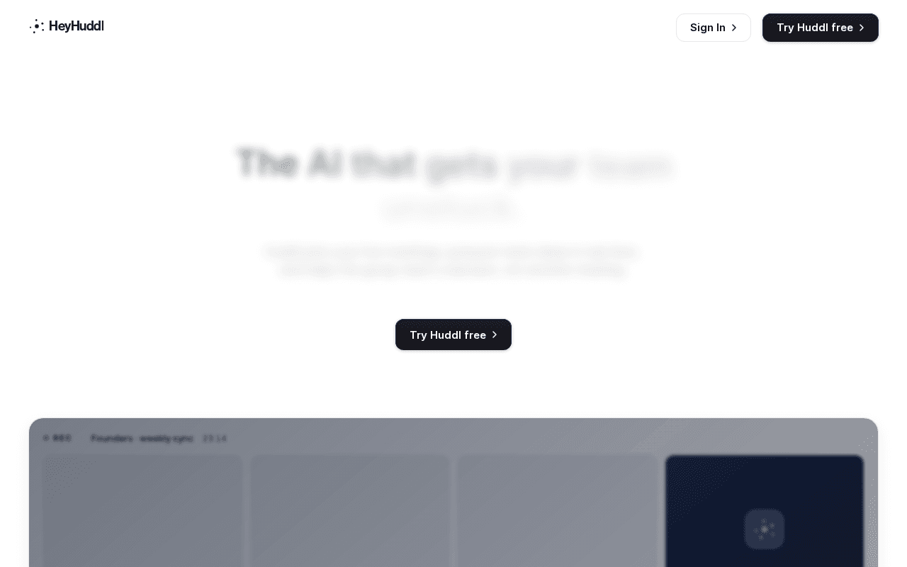 Screenshot of heyhuddl.ai