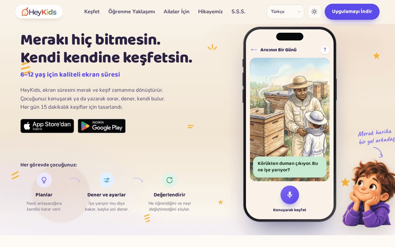 Screenshot of heykids.ai