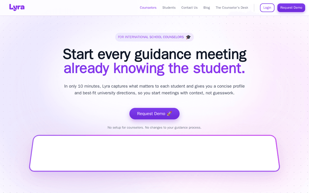 Screenshot of heylyra.ai
