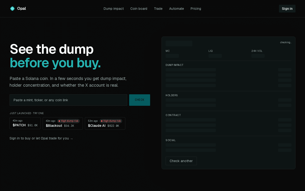Screenshot of heyopal.ai