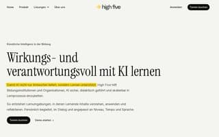 Screenshot of high-five.ai